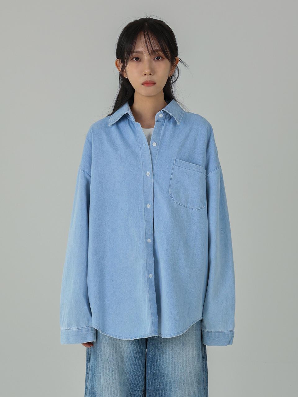 URBANIA Denim Overfit Boyfriend Button-Down Casual Shirt (DDT0182)