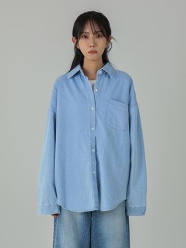 URBANIA Denim Overfit Boyfriend Button-Down Casual Shirt (DDT0182)