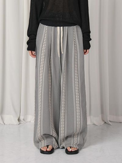URBANIA Hanev Check Banding Wide Pants (DDP0149)
