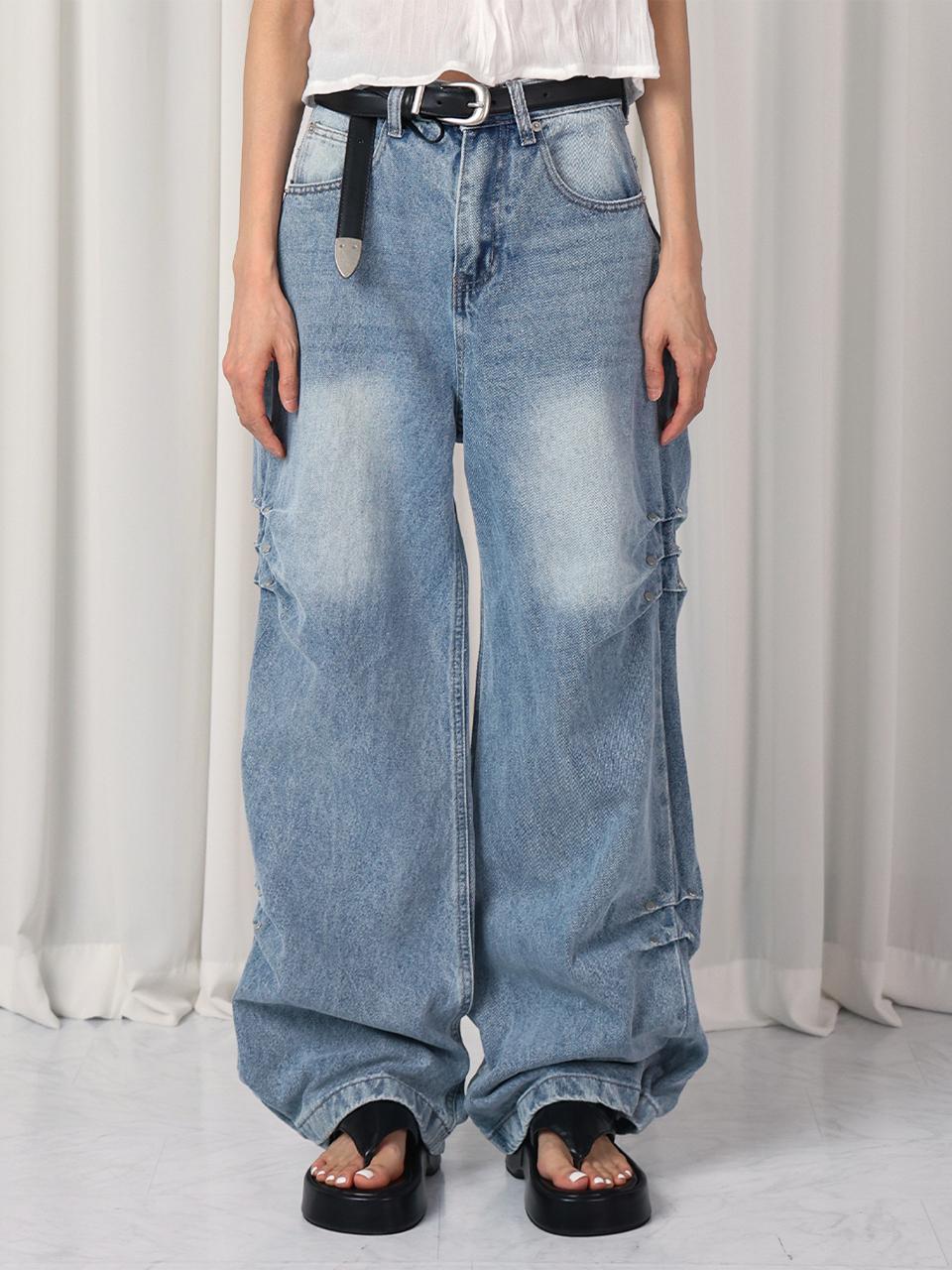 URBANIA Joeline Rivet Wide Washing Denim (DDP0146)