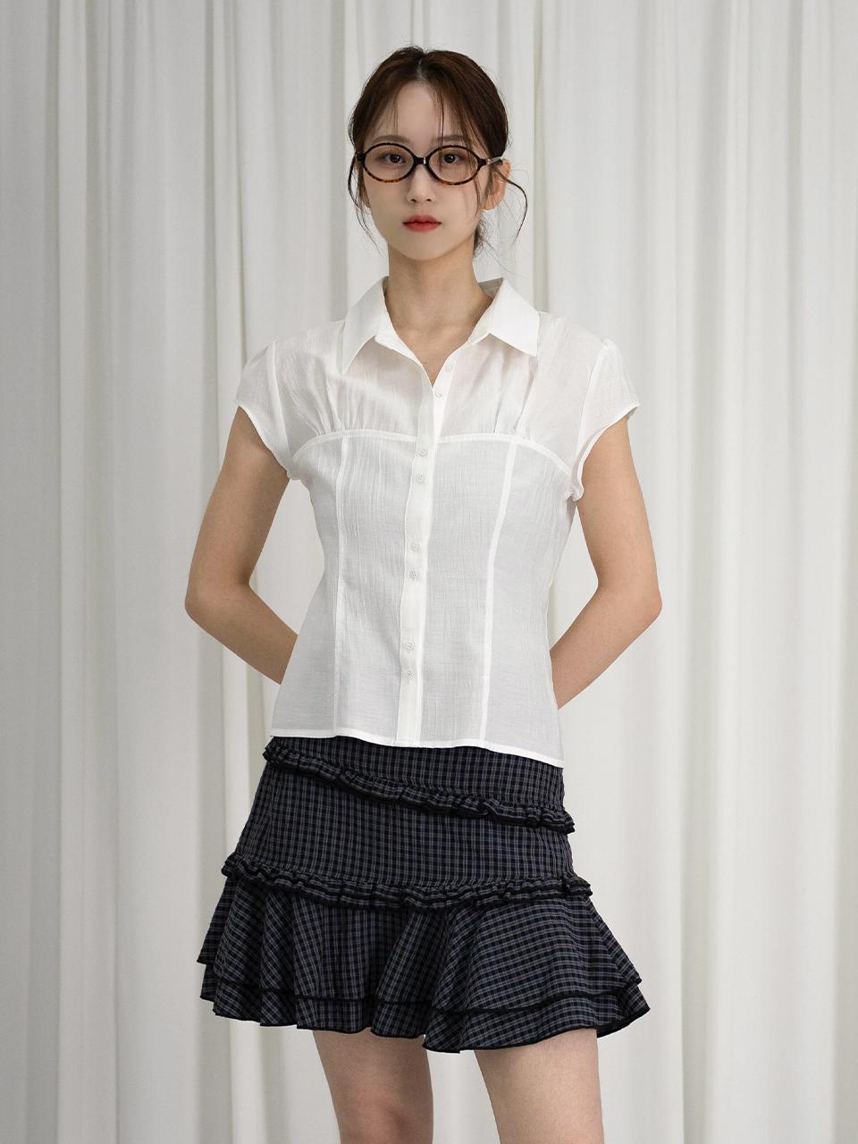 URBANIA Memoir Short-Sleeve Cap Sleeve Blouse (DDT0261)