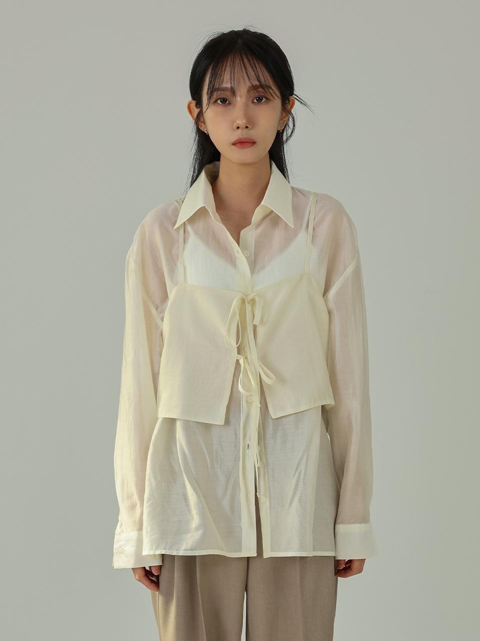 URBANIA Mian-D Sheer Bustier Set-up Layered Two-way Guest Look Date Look Tank Top (DDT0194)