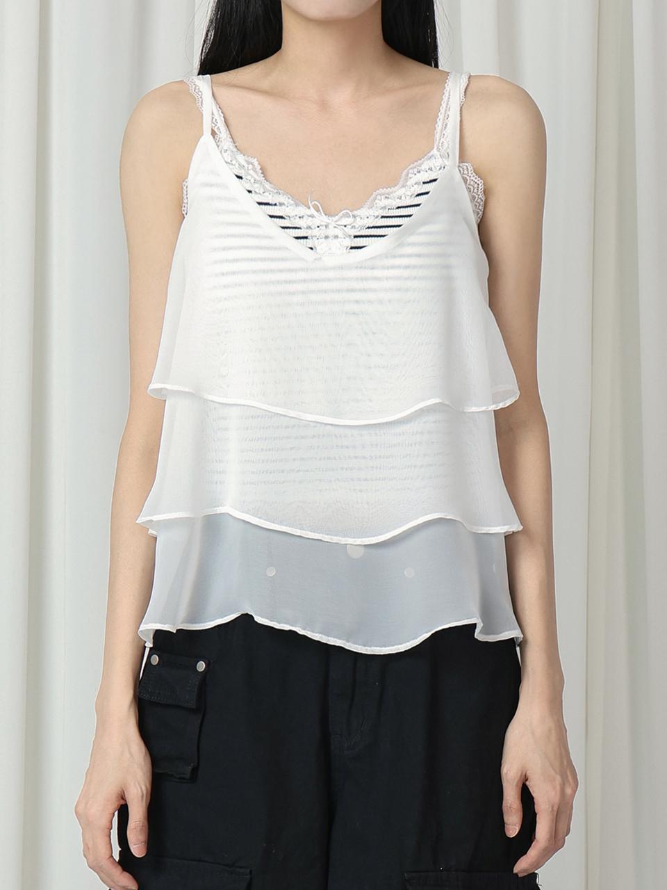 URBANIA Neroba Chiffon Can-can Sleeveless Blouse (DDT0250)