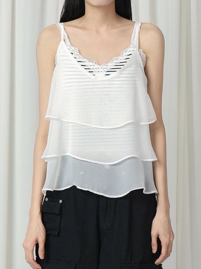 URBANIA Neroba Chiffon Can-can Sleeveless Blouse (DDT0250)