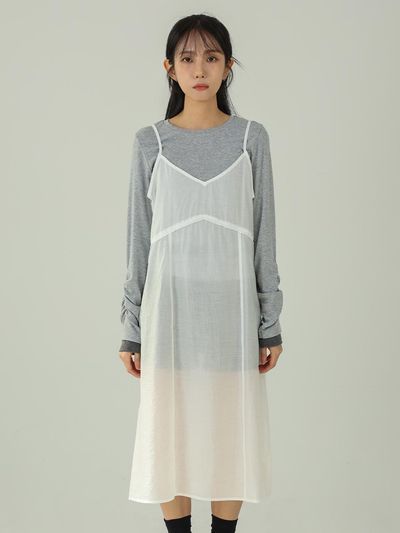 URBANIA Sleeveless Layered A-line Vintage Dress
