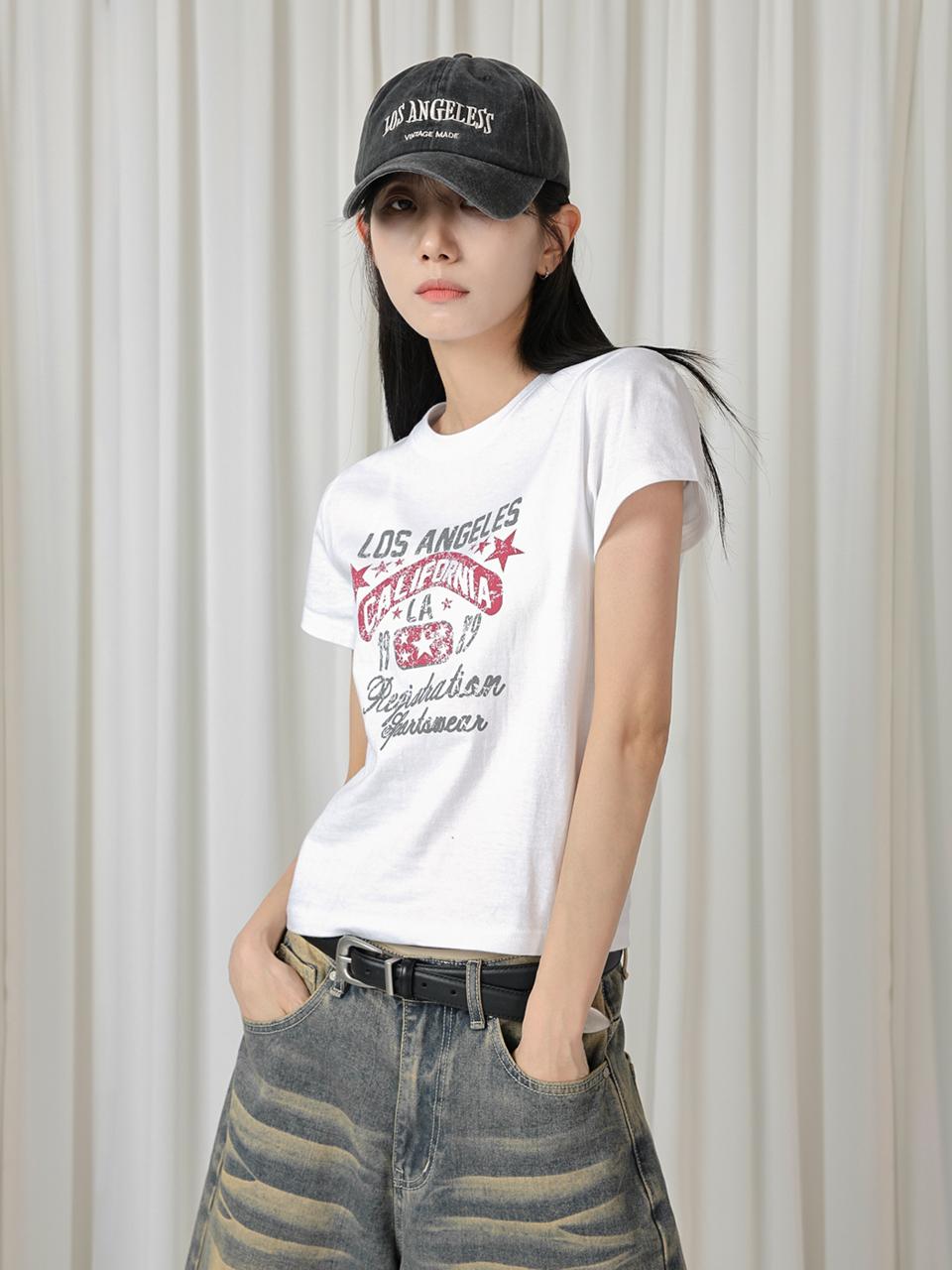 URBANIA Veria Washed Cap Sleeve T-Shirt (DDT0272)
