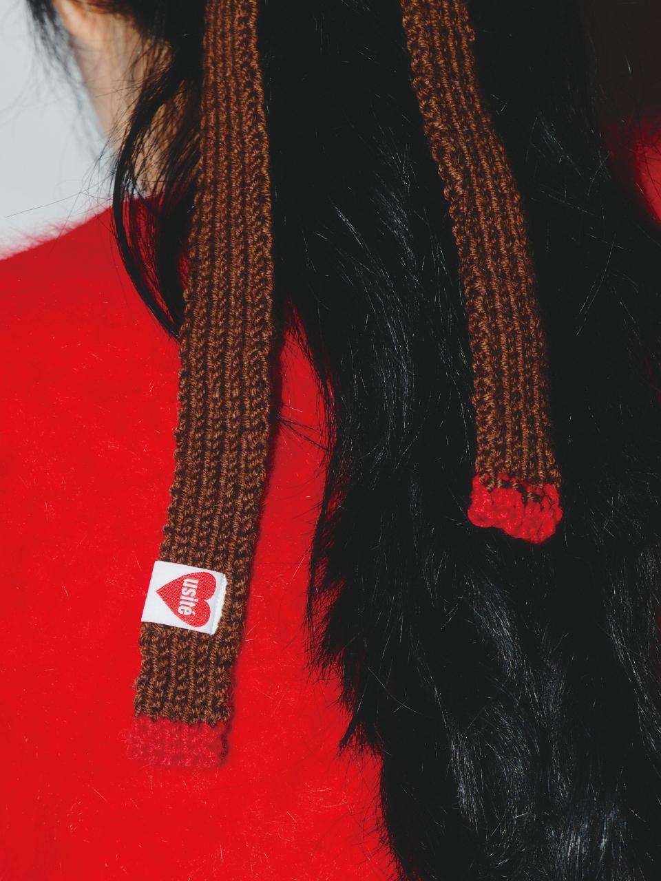 usite SUPER RIBBON KNIT HAIR BAND [BROWN]