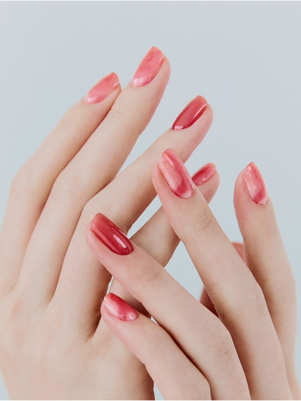 UUUUU. Ruby Pink Gel Nails