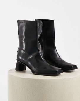 Vagabond Shoemaker Vagabond Shoemaker Elvina square toe mid heel knee boots in black leather