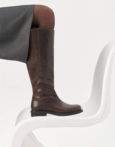 Vagabond Shoemaker Vagabond Shoemakers Freya leather flat riding knee boots in brown