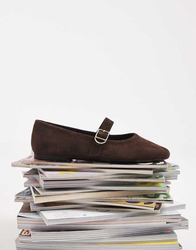 Vagabond Shoemaker Vagabond Shoemakers Jolin suede Mary Jane ballet flats in coffee-Brown