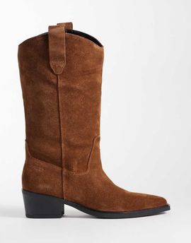 Vagabond Shoemaker Vagabond Shoemakers Kelsey suede cowboy knee boots in light brown-Neutral