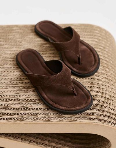 Vagabond Shoemaker Vagabond Zaida suede flip flops in brown