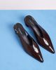 Vagabond Shoemakers Vagabond Shoemakers Ilona high vamp sling back heels in brown patent leather - 1