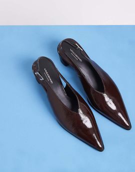 Vagabond Shoemakers Vagabond Shoemakers Ilona high vamp sling back heels in brown patent leather