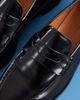 Vagabond Shoemakers Vagabond Shoemakers Steven slim leather penny loafers in polished black - 3