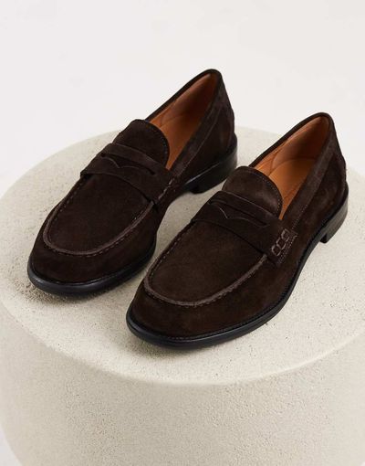 Vagabond Shoemakers Vagabond Shoemakers Steven slim suede penny loafers in brown