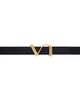 Vaincourt Vaincourt Reversible Black & Gold Thin Leather Belt  - 1