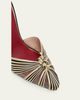 Valentino Garavani 100mm Annine Striped Satin Ankle-Strap Pumps - 5