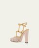 Valentino Garavani 100mm VLogo Embellished Satin and Metallic Leather Pumps - 4