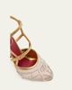 Valentino Garavani 100mm VLogo Embellished Satin and Metallic Leather Pumps - 5
