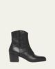 Valentino Garavani 40mm Bard Embroidered Leather Ankle Boots - 1