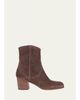 Valentino Garavani 40mm Bard Embroidered Suede Ankle Boots - 1