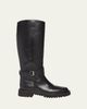 Valentino Garavani 40mm VLogo Signature Leather Riding Boots - 1