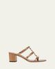 Valentino Garavani 60mm Rockstud Laminated Nappa Leather Slide Sandals - 1