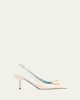 Valentino Garavani 75mm Coeur Royal Leather Slingback Pumps - 1