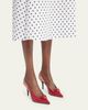 Valentino Garavani 75mm Coeur Royal Leather Slingback Pumps - 10