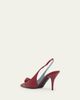 Valentino Garavani 75mm Coeur Royal Leather Slingback Pumps - 4