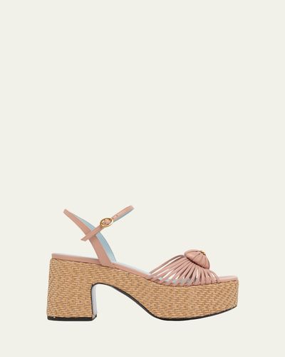 Valentino Garavani 80mm Coeur Royal VLogo Leather Platform Sandals