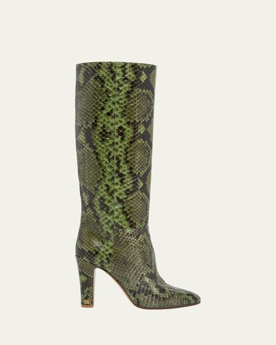 Valentino Garavani 85mm Pattie Snakeskin Knee-High Boots