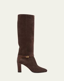 Valentino Garavani 85mm Pattie Suede Knee-High Boots