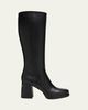 Valentino Garavani 90mm Fawcette Platform Leather Knee-High Boots - 1