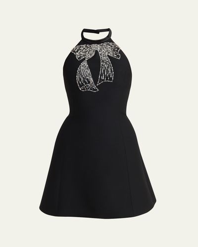 Valentino Garavani Beaded Bow Halter Minidress