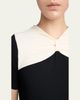 Valentino Garavani Bow-Neck Knit Short-Sleeve Mini Dress - 2