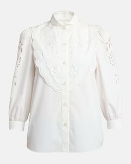 Valentino Garavani Broderie Anglaise Poplin Button-Down Shirt