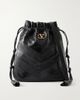 VALENTINO GARAVANI Buckette logo-embellished drawstring leather shoulder bag - 1