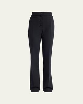 Valentino Garavani Button-Front Straight-Leg Trousers