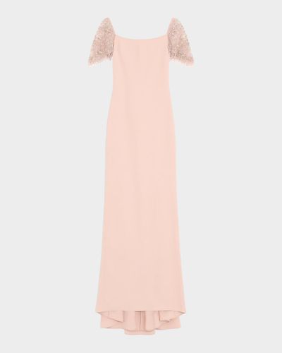Valentino Garavani Cady Embellished Floor-Length Gown