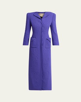 Valentino Garavani Cappotto Embossed Long Coat