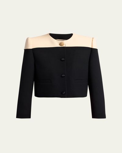 Valentino Garavani Colorblock Single-Breasted Wool Jacket