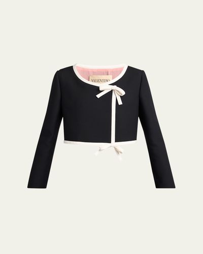 Valentino Garavani Contrast Bow Crop Coat