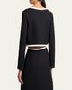 Valentino Garavani Contrast Bow Crop Coat - 3