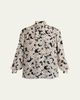 Valentino Garavani Daisy-Print Silk Neck-Scarf Blouse - 1