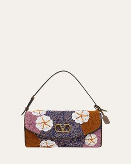 Valentino Garavani DeVain Floral Beaded Top-Handle Bag