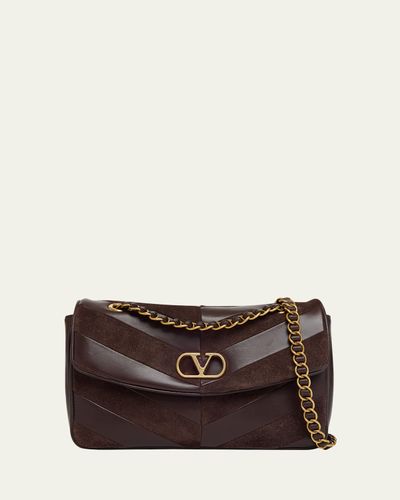 Valentino Garavani Djuna Medium Patchwork Chevron Shoulder Bag