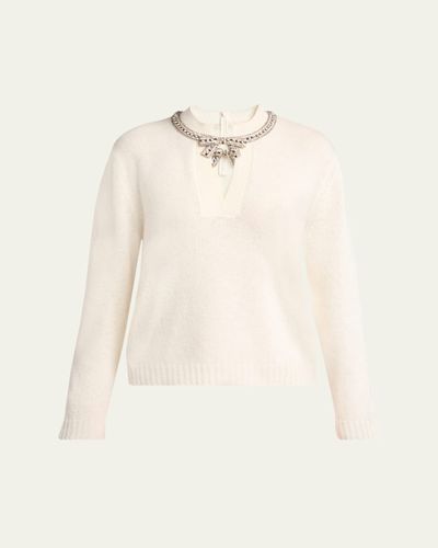 Valentino Garavani Embroidered Bow Crewneck Sweater